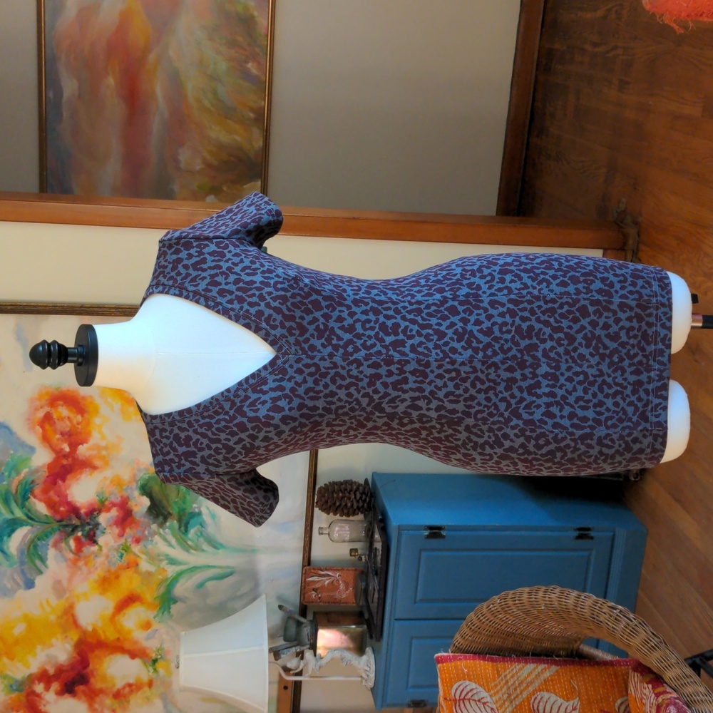 Handmade Grey and Burgundy Leopard Dress Small